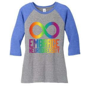 Autism Infinity Symbol Embrace Neurodiversity Cool Gift Women's Tri-Blend 3/4-Sleeve Raglan Shirt