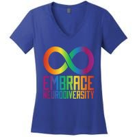 Autism Infinity Symbol Embrace Neurodiversity Cool Gift Women's V-Neck T-Shirt