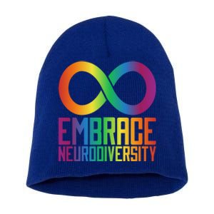 Autism Infinity Symbol Embrace Neurodiversity Cool Gift Short Acrylic Beanie