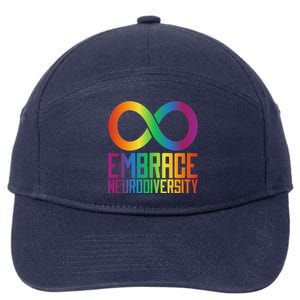 Autism Infinity Symbol Embrace Neurodiversity Cool Gift 7-Panel Snapback Hat