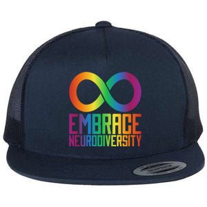 Autism Infinity Symbol Embrace Neurodiversity Cool Gift Flat Bill Trucker Hat