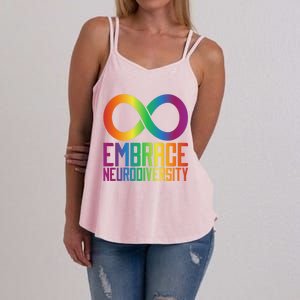 Autism Infinity Symbol Embrace Neurodiversity Cool Gift Women's Strappy Tank