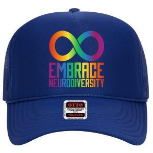 Autism Infinity Symbol Embrace Neurodiversity Cool Gift High Crown Mesh Back Trucker Hat