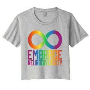 Autism Infinity Symbol Embrace Neurodiversity Cool Gift Women's Crop Top Tee