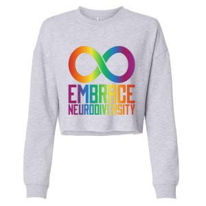 Autism Infinity Symbol Embrace Neurodiversity Cool Gift Cropped Pullover Crew