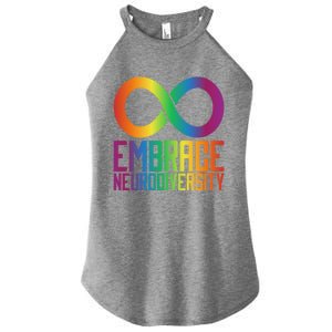 Autism Infinity Symbol Embrace Neurodiversity Cool Gift Women's Perfect Tri Rocker Tank