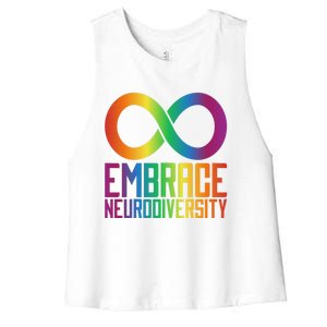 Autism Infinity Symbol Embrace Neurodiversity Cool Gift Women's Racerback Cropped Tank