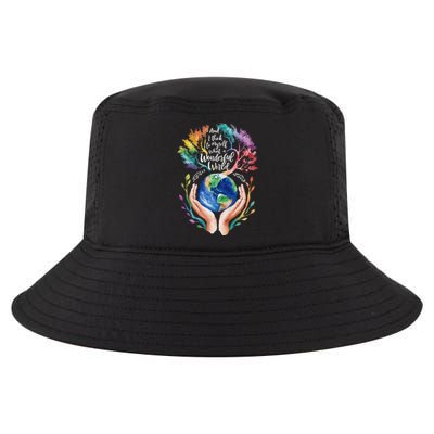 And I Think To Myself What A Wonderful World Earth Day Long Sleeve Cool Comfort Performance Bucket Hat