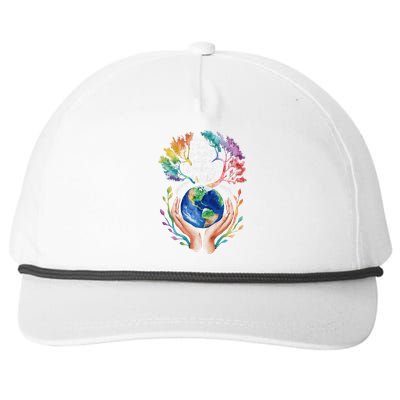 And I Think To Myself What A Wonderful World Earth Day Long Sleeve Snapback Five-Panel Rope Hat