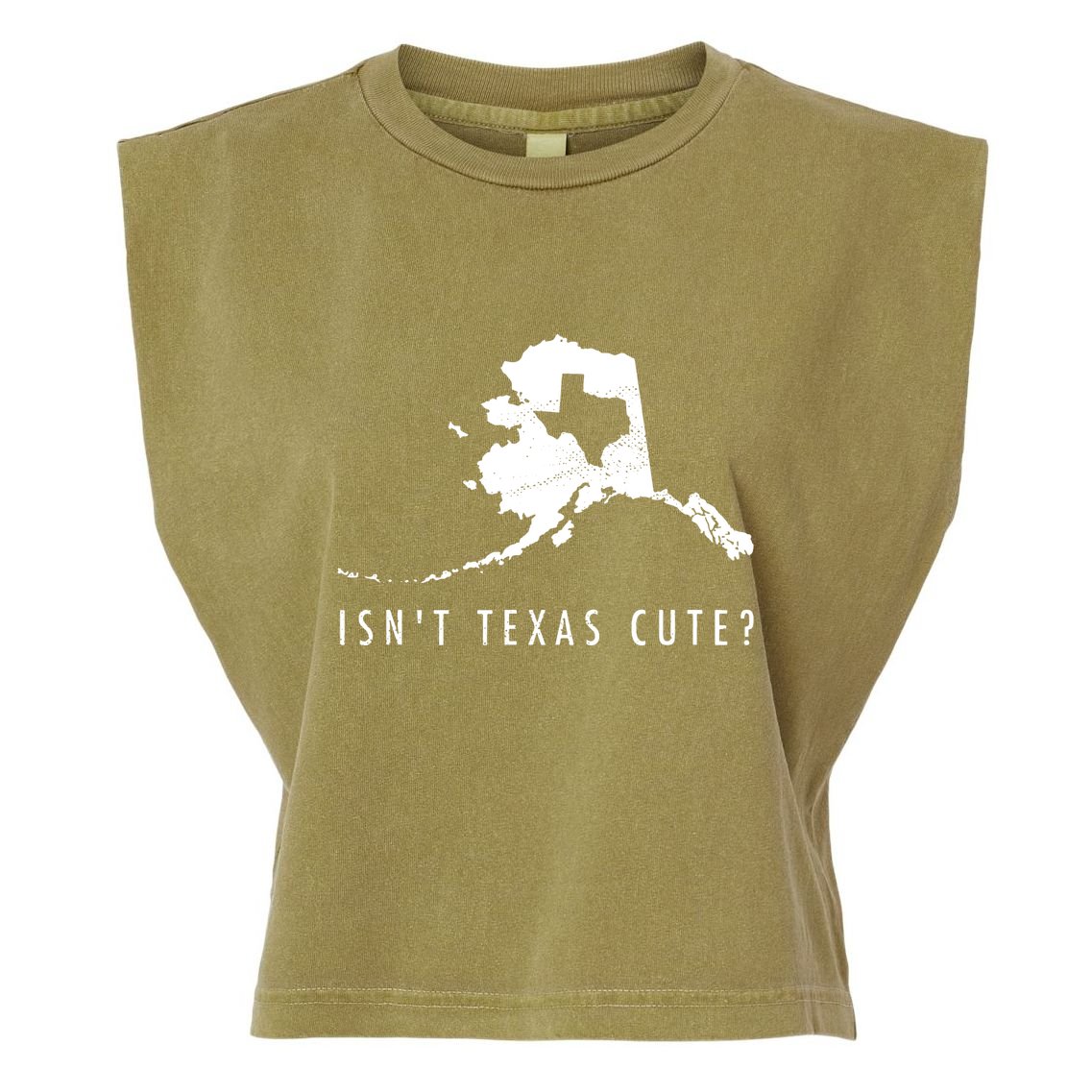 Alaska Isnt Texas Cute Funny Map Gift Garment-Dyed Women's Muscle Tee