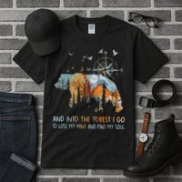 And Into The Forest I Go To Lose My Mind Camping Bear Tall T-Shirt