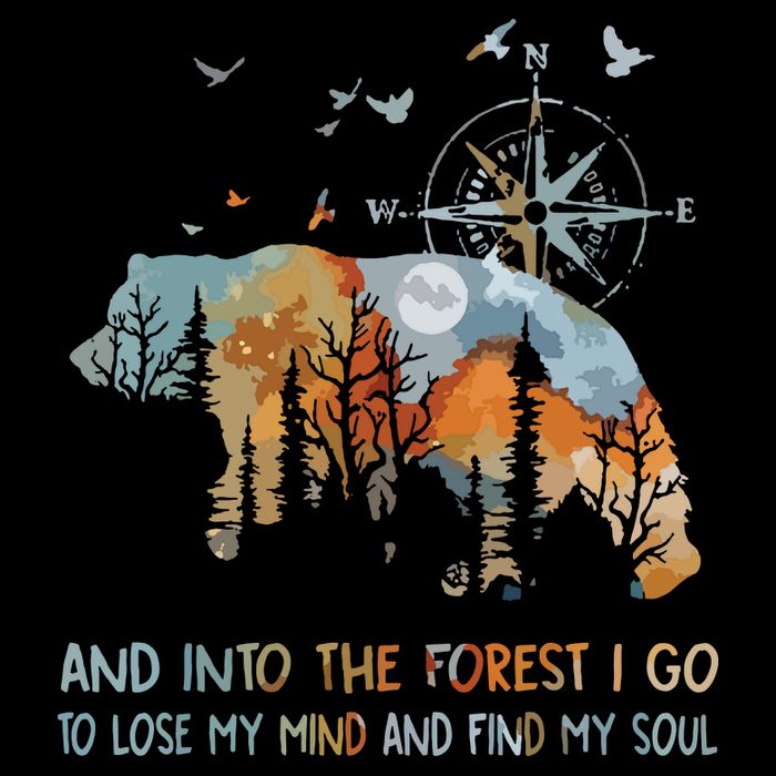 And Into The Forest I Go To Lose My Mind Camping Bear Sustainable Bucket Hat