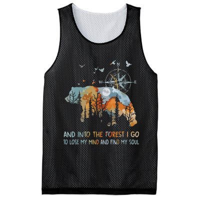 And Into The Forest I Go To Lose My Mind Camping Bear Mesh Reversible Basketball Jersey Tank