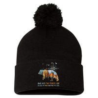 And Into The Forest I Go To Lose My Mind Camping Bear Pom Pom 12in Knit Beanie