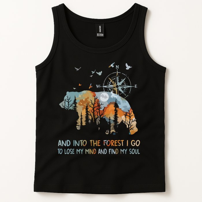 And Into The Forest I Go To Lose My Mind Camping Bear Tank Top