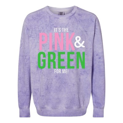 A Its The Pink And Green For Me Sorority Colorblast Crewneck Sweatshirt