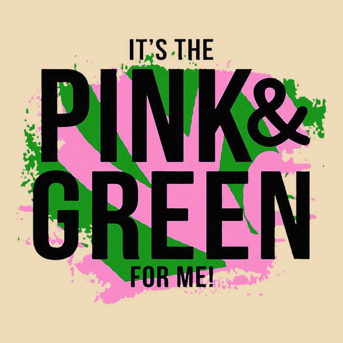 A ItS The Pink And Green For Me Sorority Zip Tote Bag