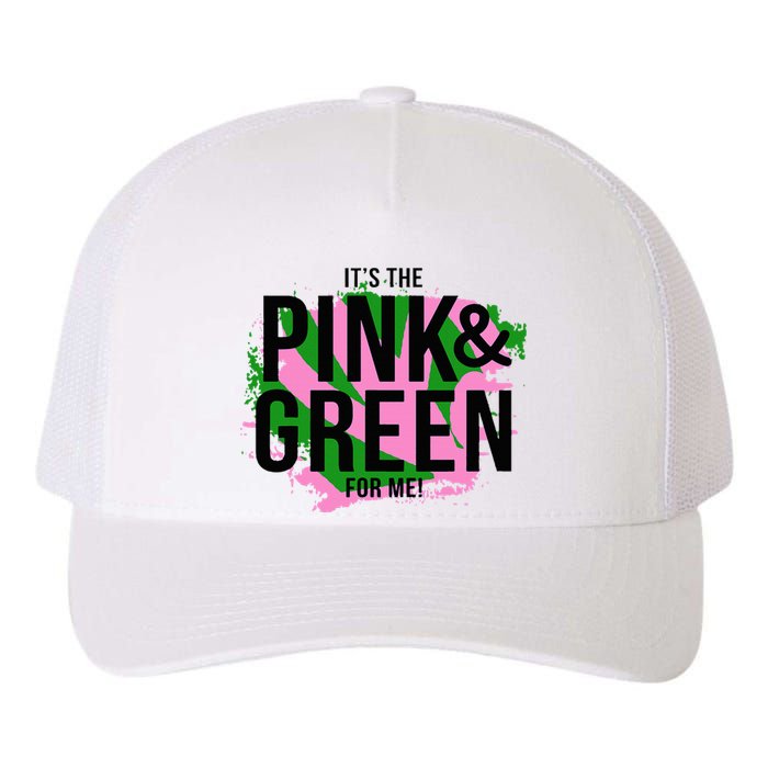 A ItS The Pink And Green For Me Sorority Yupoong Adult 5-Panel Trucker Hat