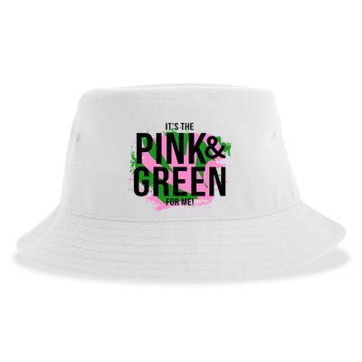 A ItS The Pink And Green For Me Sorority Sustainable Bucket Hat