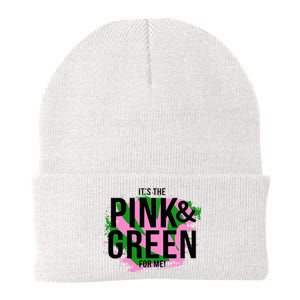 A ItS The Pink And Green For Me Sorority Knit Cap Winter Beanie