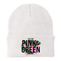 A ItS The Pink And Green For Me Sorority Knit Cap Winter Beanie