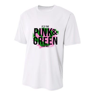 A ItS The Pink And Green For Me Sorority Youth Performance Sprint T-Shirt