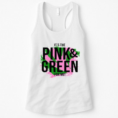 A ItS The Pink And Green For Me Sorority Womens Tank Top