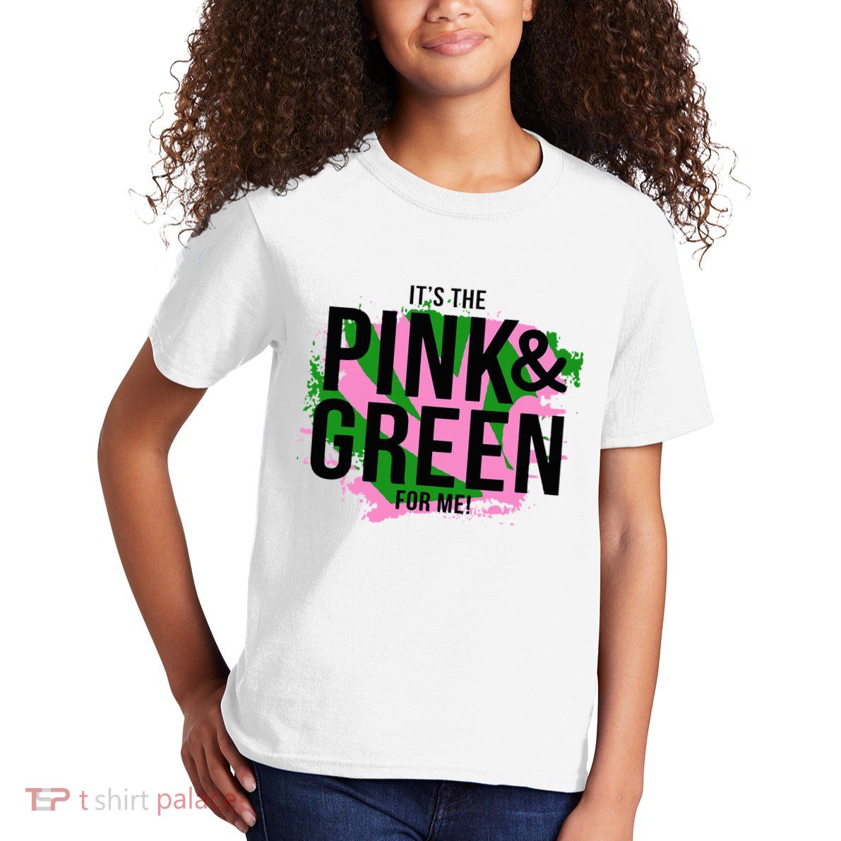 A ItS The Pink And Green For Me Sorority Kids T-Shirt