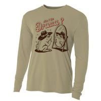 Am I The Drama Funny Vintage Retro Mental Health Cowboy Frog Cooling Performance Long Sleeve Crew