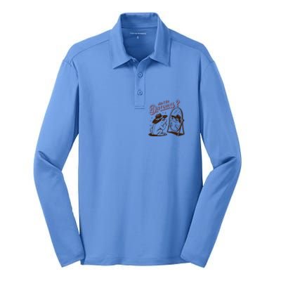 Am I The Drama Retro Mental Health Cowboy Frog Silk Touch Performance Long Sleeve Polo