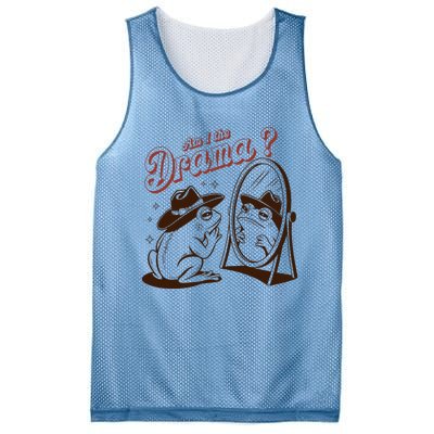 Am I The Drama Retro Mental Health Cowboy Frog Mesh Reversible Basketball Jersey Tank