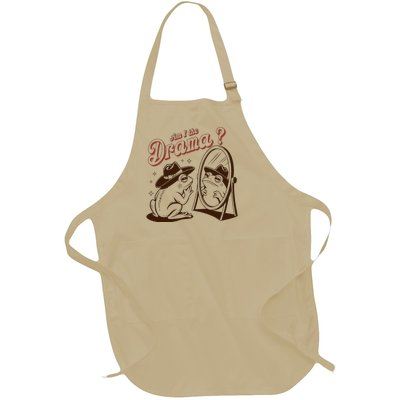 Am I The Drama Retro Mental Health Cowboy Frog Full-Length Apron With Pockets