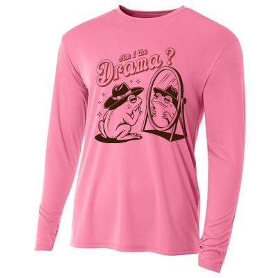 Am I The Drama Retro Mental Health Cowboy Frog Cooling Performance Long Sleeve Crew