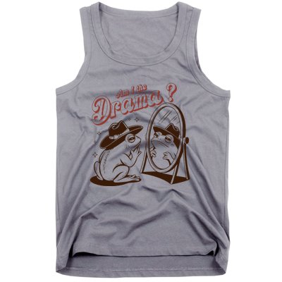 Am I The Drama Retro Mental Health Cowboy Frog Tank Top