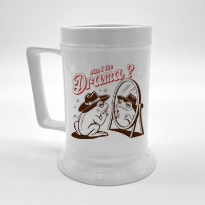 Am I The Drama Retro Mental Health Cowboy Frog Beer Stein