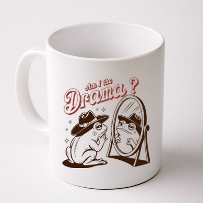 Am I The Drama Retro Mental Health Cowboy Frog Coffee Mug