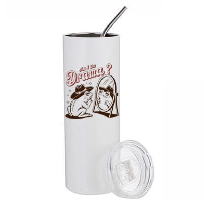 Am I The Drama Retro Mental Health Cowboy Frog Stainless Steel Tumbler