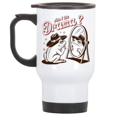 Am I The Drama Retro Mental Health Cowboy Frog Stainless Steel Travel Mug