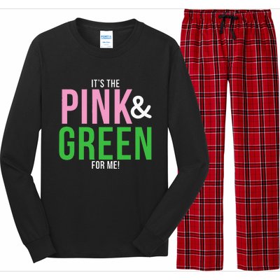 A Its The Pink And Green For Me Sorority Long Sleeve Pajama Set