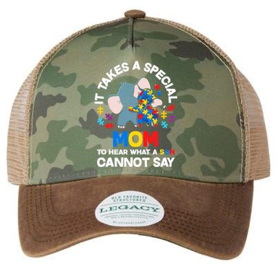 Autism It Takes A Special Mom Autistic Son Proud Autism Mom Legacy Tie Dye Trucker Hat