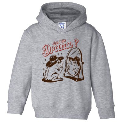 Am I The Drama Funny Vintage Retro Mental Health Cowboy Frog Toddler Hoodie