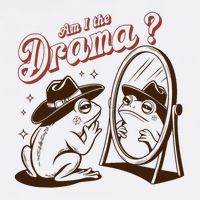 Am I The Drama Funny Vintage Retro Mental Health Cowboy Frog Apron