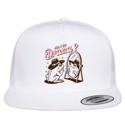 Am I The Drama Funny Vintage Retro Mental Health Cowboy Frog Flatbill Hat