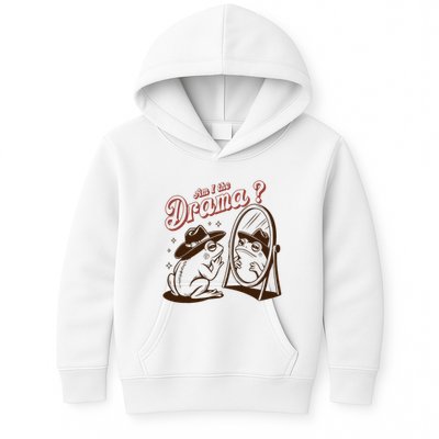 Am I The Drama Funny Vintage Retro Mental Health Cowboy Frog Kids Hoodie