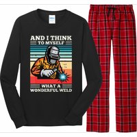 And I Think To Myself What A Wonderful Weld Welding Welder Long Sleeve Pajama Set