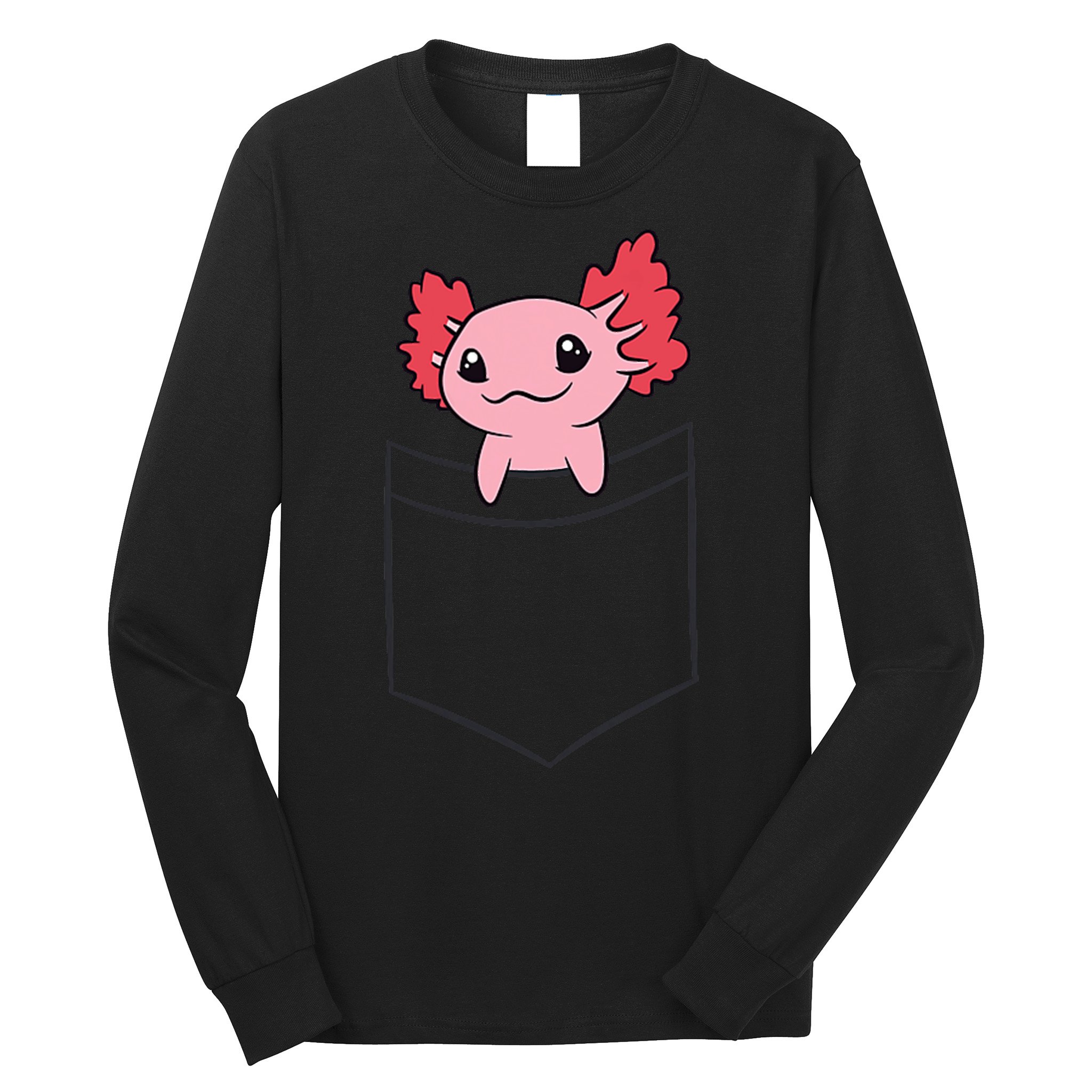 Axolotl In The Pocket Cute Baby Axolotl Long Sleeve Shirt