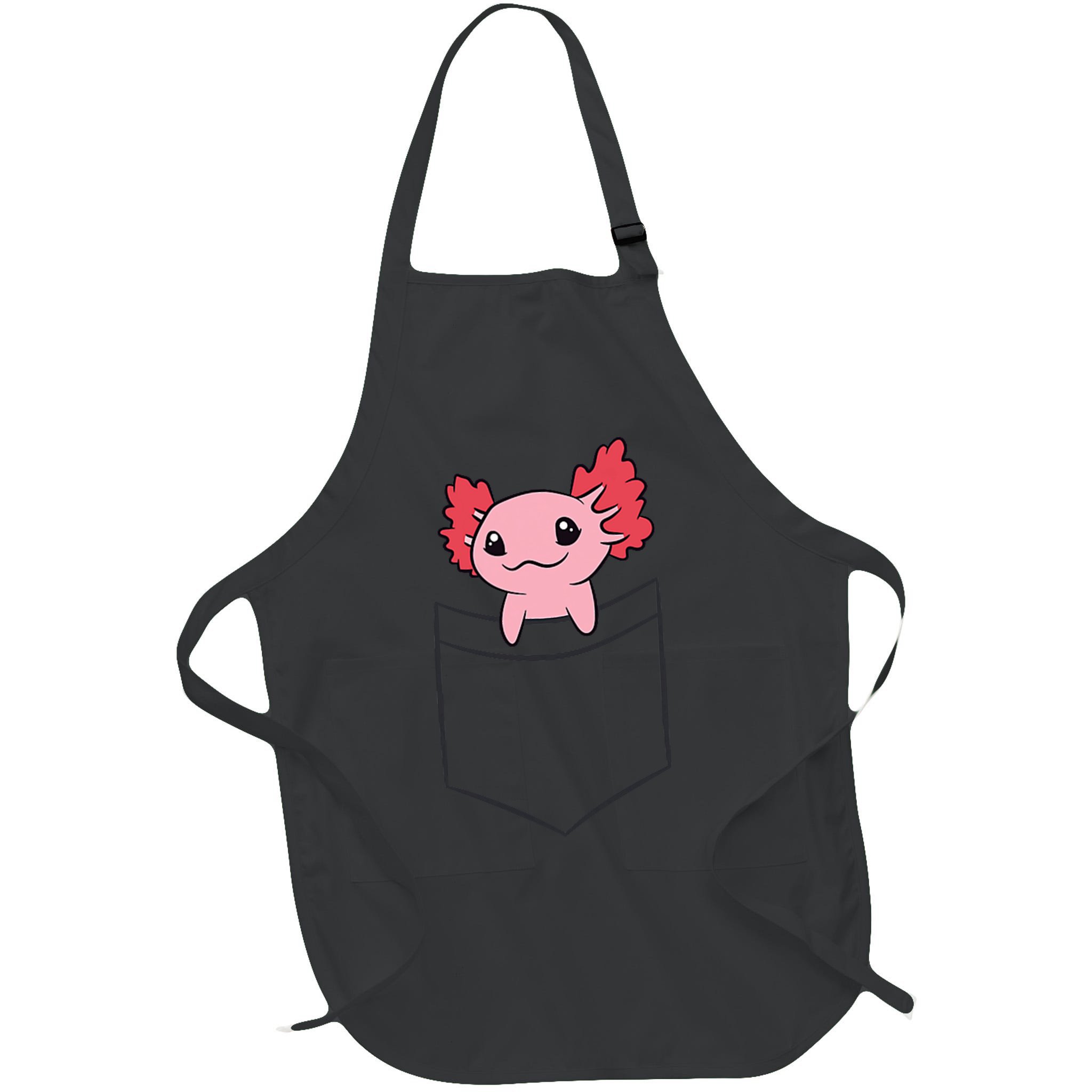Axolotl In The Pocket Cute Baby Axolotl Apron