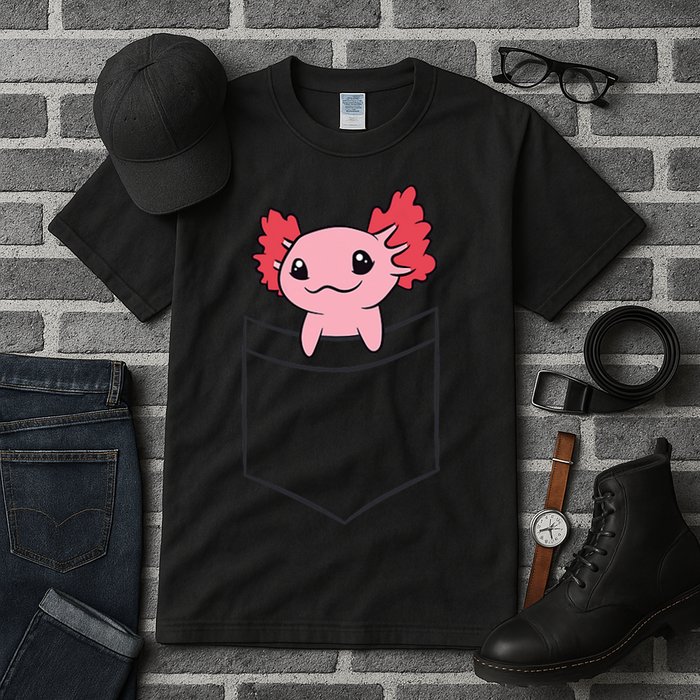 Axolotl In The Pocket Cute Baby Axolotl Tall T-Shirt