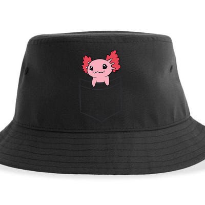 Axolotl In The Pocket Cute Baby Axolotl Sustainable Bucket Hat