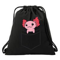 Axolotl In The Pocket Cute Baby Axolotl Drawstring Bag